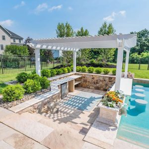 Pergolas next to Pool