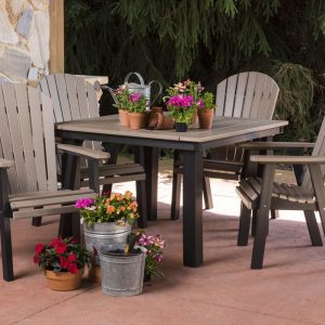 44-Inch-Square-Homestead-Table-and-Comfo-Back-Chairs---Weatherwood-on-Black