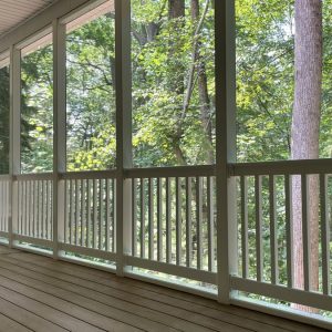 Screened Porch next to woods