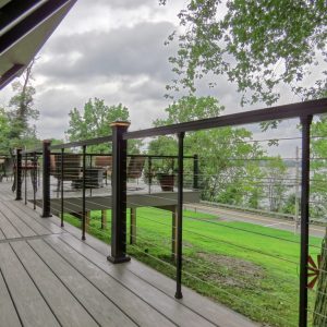 Horizontal Aluminum Railing on a deck.