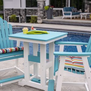 28-Inch-Square-Garden-Classic-Table-and-Cozi-Back-Counter-Chair---Aruba-Blue-on-White