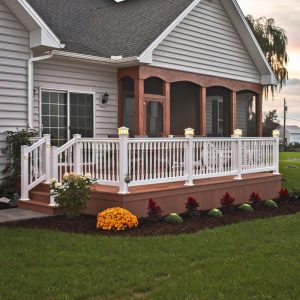 Brick house with vinyl deck and screened porch
