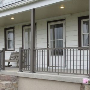 American series aluminum railing around the porch